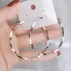 Brincos de argola grandes exagerados S999 de prata pura, estilo europeu e americano, para mulheres, elegantes e sofisticados, com efeito de afinar o rosto, brincos de pino de prata