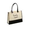 Atacado transfronteiriço nova bolsa de praia de letras de lazer personalizada grande capacidade bolsa de mão fashion logo impresso personalizado