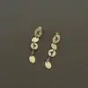 Pendientes de Metal con Diseño Secreto de Nicho con Borla Tejida de Ágata en Forma de Lágrima Pendientes de Botón de Piedra Natural