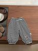 Pantalones de Chándal de Felpa de Invierno para Bebé Estilo Coreano Niños y Niñas Elegantes Rayados Gruesos Holgados Pantalones Jogger Casuales Cálidos