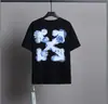 Suministro a Largo Plazo de Camiseta de Manga Corta para Hombre Ow Estampado de Flecha Talla Grande Blanca de Manga Corta para Pareja