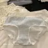 Calzones de algodón puro estilo francés para mujer con lindos lunares, ribete de encaje, tiro medio, entrepierna antibacteriana, ropa interior cómoda y transpirable para niñas