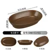 Vajilla estilo hot pot Shanhuansanshanshan, plato de tres crujientes de verduras, plato en forma de barco de hongo enoki con imitación de veta de madera
