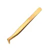 Pinzas para Pestañas Postizas Pre-hechas de Fábrica, Rizador de Pestañas para Injerto de Artista de Pestañas, Pinza de Pluma Dorada Delfín, Herramienta de Pinza para Florecimiento de Alta Precisión