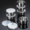 Prato de Condimentos de Aço Inoxidável 304 Selado à Prova de Vazamento 40ml Prato Pequeno Copo para Molho Tampa Simples de Plástico Prato para Mergulhar Vento