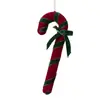 Novo produto transfronteiriço: Enfeites de árvore de Natal de bengala doce veludo vermelho, verde e branco, decorações de Natal de pelúcia para atacado