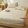Sábana Bajera Ajustable Jacquard de Lino y Algodón Clase A Wabi-Sabi Pieza Única Algodón Puro Juego de Tres Piezas Ropa de Cama Sencilla de Alta Gama para Casas de Huéspedes