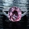 Zhen Rong novo anel de noivado moda europeia e americana incrustado com diamante rosa turmalina joias atacado uma geração de cabelo