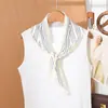 Pañuelo Triangular Fresco Floral Estilo Coreano, Bufanda Fina de Seda de Verano para Niñas, Lazo para el Cabello, Pañuelo para el Cuello, Protector de Cuello, Chal
