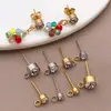 Correa de Acero Inoxidable Casual Pendientes de Taladro Pendientes de Acero de Titanio Joyería para Orejas Hecha a Mano DIY Materiales Accesorios Venta al por Mayor