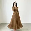 Bestseller transfronterizo: Vestido de manga larga Issey Miyake, nueva colección de otoño, vestido de alta gama con cuello en V y corte A, vestido plisado elegante y con estilo