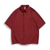 Camisa de Seda de Hielo Delgada Simple de Verano Estilo Nuevo Holgada Moderna Marca Top de Manga Corta Blanco