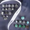 Venta Caliente Transfronteriza de Amazon Botones Turquesa Retro Aleación Accesorios para Joyería DIY Botones de Flor Accesorios para Ropa