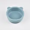 Set de Vajilla y Bol con Forma de Oso, Bol de Silicona Anticaída para Alimentación, Bol con Ventosa para Entrenamiento de Comida para Bebés, Bol para Cocinar al Vapor Comida de Bebé al por Mayor