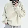 Otoño e Invierno 2025 Nuevo Estilo Terciopelo Alemán Suéter Cálido Cuello Alto Sudadera Cuello Alto Casual Holgado Moda Versátil Color Sólido Superior