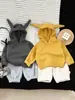 Suéter para Niños 2025 Otoño e Invierno Nuevo Estilo Coreano Niños y Niñas Bebé Elegante Gorro de Elfo Tejido Ropa Exterior Versátil