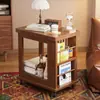 Mesa Lateral de Sofá Móvil con Ruedas para Apartamentos Pequeños, Mesa de Café Plegable Multifuncional de Doble Propósito para Sala de Estar Balcón, Mesa de Comedor Pequeña Giratoria
