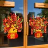 2026 Año del Caballo Pegatinas Estáticas de Vidrio para Ventanas Estilo Nuevo Árbol de la Fortuna Pegatinas para Puertas de Vidrio Decoración del Festival de Primavera Exhibición en Ventana Bolsas de la Suerte