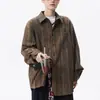 Camisa de manga larga a rayas tie-dye de diseño popular otoño 2025 nueva holgada casual cuello de solapa camisa fresca para hombre