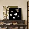 Pintura de Espejo Vintage Mariposa Estilo Francés, Pintura Decorativa para Sala de Estar, Arte de Pared para Entrada Comedor, Arte de Nicho Espejo de Escritorio