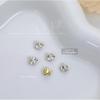 Joyería de uñas con diamantes de pila blanca, destello transparente, corazón de melocotón torcido, cuadrado gordo, ángulo recto, caramelo de roca, juego de manos, perla, arte de uñas, bola de diamante