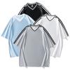 Camiseta de Manga Corta para Hombre 2025 Verano Nueva para Correr Cuello Redondo en V Top de Seda de Hielo Ropa de Fitness Bádminton Ropa Deportiva para Hombres