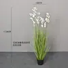 Decoración de Caña Artificial y Hierba de Cola de Perro Planta Verde Arreglo para Interiores del Hogar Césped Floral Paisajismo Césped de Cebolla Artificial Lirio de los Valles
