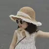 Sombrero Infantil Estilo Padre-Hijo, Sombrero de Paja Delgado de Verano, Sombrero de Pescador Transpirable para Mujer, Elegante Sombrero de Princesa para Bebé, Sombrero de Playa