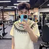 2026 Camisetas de Manga Corta Nuevas de Verano Estilo Retro Americano Cuidadosamente Seleccionadas para Hombres y Mujeres, Estilo Étnico Holgado con Cintas Tejidas, Tops Versátiles para Hombres