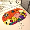 Tapete de Chão Absorvente de Água em Lama Diatomácea Estilo Retro Americano Banheiro Desenho Animado Banho Vaso Sanitário Pia Banheiro Chuveiro Tapete Antiderrapante para Pés