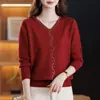 Estilo Nuevo Primavera 2026 Camisa Base Delgada de Manga Larga para Primavera y Otoño Camiseta de Punto de Moda para Mujeres de Mediana Edad