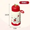 Taza Isotérmica Creativa Linda de Manzana de Acero Inoxidable 316 para Mujer de Alto Valor Estudiante Portátil con Asa Mini Pequeña Taza de Agua