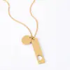 Collar de Acero Inoxidable en Stock Transfronterizo Corazón Hueco Forma de Corazón Pequeño Redondo en Blanco Color Láser Material de Impresión Grabado Collar de Acero Inoxidable