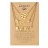 Juego de Collares Apilables de Acero Inoxidable de 12 Constelaciones Tendencia Europea y Americana Transfronteriza con Tarjeta Collar de Constelación Venta al por Mayor