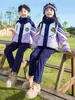 Uniforme de Jardim de Infância Estilo Jaqueta 2026 Novo Conjunto Outono e Inverno Uniforme Escolar Fundamental Infantil Conjunto de Três Peças para Esportes Escolares