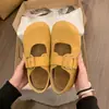 Sapatos Mary Jane Estilo Floresta Retrô com Fivela de Uma Tira para Mulheres, Fofos e Peculiares, Sola Grossa, Sapatos Casuais de Camurça Estilo Birkenstock Artístico