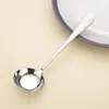 Acero Inoxidable 316 Plana Profundizada Fondo Plano Cuchara Mango Largo Cuchara Doméstica para Comer y Beber Cuchara para Sopa Restaurante Fondo Profundo Redonda