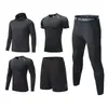 Conjunto Esportivo, Conjunto de Cinco Peças de Roupas Fitness para Redução de Gordura, Equipamento de Corrida, Meia-Calça de Ciclismo de Seda de Gelo de Secagem Rápida para Basquete