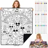 Manta de Grafite Transfronteiriça Manta de Flanela Manta de Grafite DIY Feita à Mão Manta para Colorir Halloween Atividade para Pais e Filhos Manta
