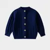 2026 Nuevo Cárdigan Vintage de Punto Trenzado Otoño-Invierno para Niños y Niñas, Suéter Abrigo Exterior a la Moda Estilo Universitario