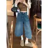 Shorts de Mezclilla Rectos Lavados con Efecto Desgastado Estilo Retro Americano para Mujer, Moda de Verano Sueltos Talla Grande Pierna Ancha Jeans Cortos
