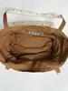 Bolsa tote dupla face com estampa floral de bolinhas branco leitoso, estilo japonês e coreano suave, bolsa de ombro versátil para estudantes universitários e compras