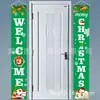 Fabricantes transfronterizos Decoraciones navideñas Cortina de puerta Pareado Pancarta navideña Bandera exterior