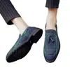 Zapatos de Cuero con Textura a Cuadros y Puntera Puntiaguda para Hombre, Moda de Negocios Estilo Coreano, Aumentan la Altura 6cm, Estilo Británico, Mocasines Slip-On Talla Extra Grande