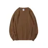 Sudadera de Algodón de Alta Gama, Color Sólido, Saludable, con Logo Impreso Personalizado, Ropa de Trabajo de Cuello Redondo para Otoño e Invierno, Uniforme Corporativo de Manga Larga con Bordado