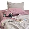 Colcha de Verano de Algodón Lavado, No Necesita Funda, Adecuada para Dormitorios de Estudiantes en Verano, Lavable a Máquina, Colcha de Verano Individual, Colcha Delgada