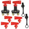 Interruptor de desconexión de batería de coche M10 con llave y juego de accesorios de cubierta protectora, interruptor aislador de batería de doble poste de cobre de 2 orificios