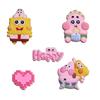 Accesorios para Joyería de Goma Suave de PVC Decoración para Funda de Teléfono Móvil Dibujos Animados Lindo Bob Esponja Pastel Estrella DIY con Colgante Flor de Zapato