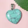 Venda quente transfronteiriça amor 20mm pingente pedra de cristal natural coração formato de coração de pêssego colar acessórios de joias artesanais diy