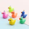 Pato criativo animal patinho amarelo cor sólida pingente brincos diy chaveiro corrente de celular acessórios pingente